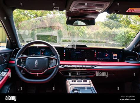 The Interior Of The Lincoln Zephyr Sedan Car Seen On A Test Drive In