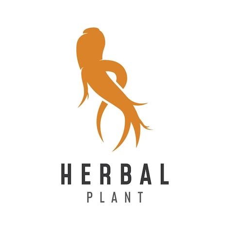 Diseño de logotipo de planta y hojas de hierba de ginseng naturallogo