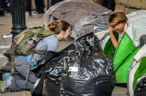 Near The Us Capitol An Encampment Of The Homeless Is Removed By City