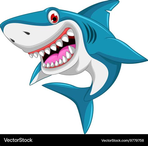 Angry shark cartoon Royalty Free Vector Image - VectorStock