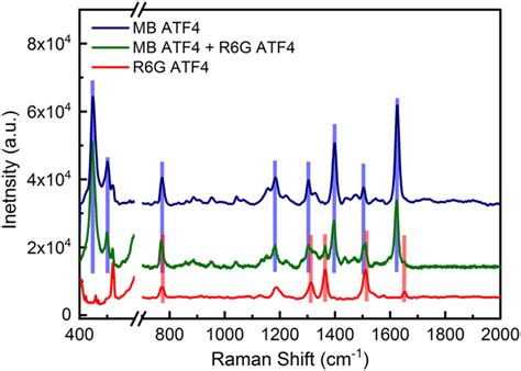 Sers Spectra Of Atf4 Substrate With Multiplex Dyes System Mb And R6g