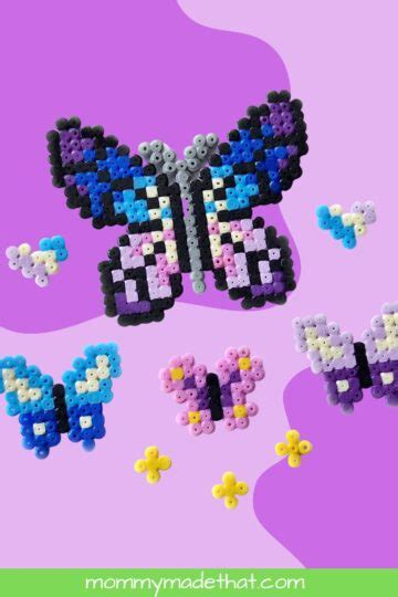 Butterfly Perler Bead Patterns With Free Printable Template