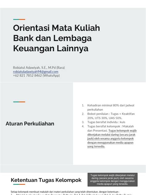 Pertemuan 1 Orientasi Mata Kuliah Blkl Dan Materi Lembaga Keuangan Pdf