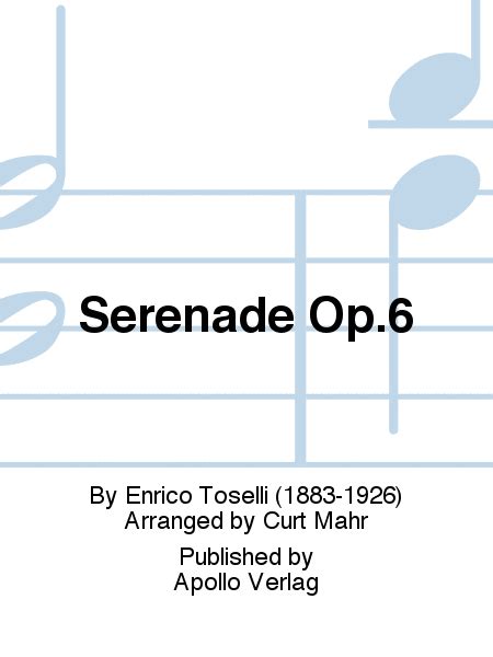 Serenade Op6 By Enrico Toselli Accordion Sheet Music Sheet Music