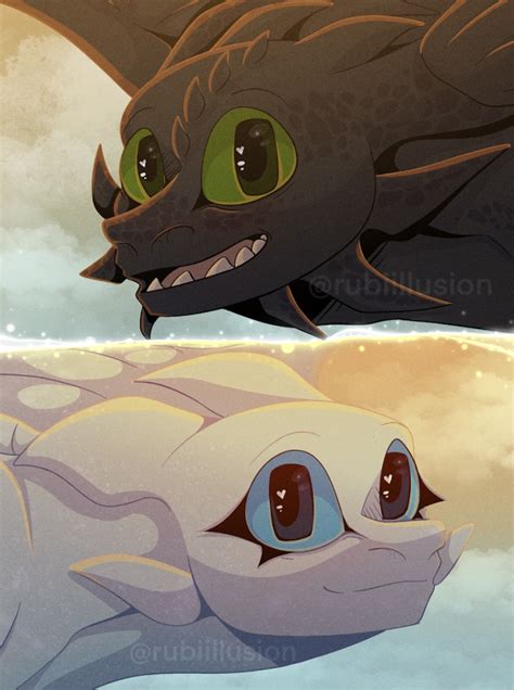 Toothless and Light Fury by dragonkingeevee on DeviantArt