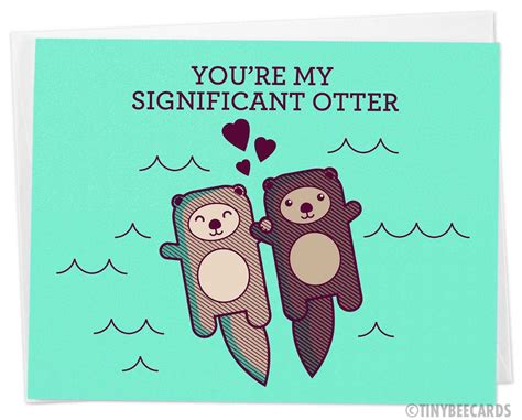 Cute Card Youre My Significant Otter Funny Etsy