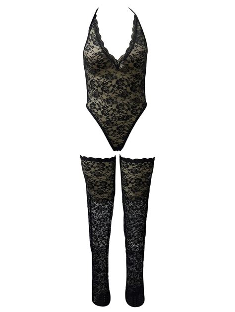 Amzcrzy Valentines Lingerie Bodysuit Women Exquisite Plus Size Lace Lingerie Brabriefs Set Cut