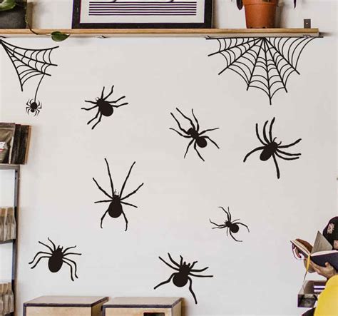 Halloween Spider And Cobweb Halloween Wall Sticker Tenstickers