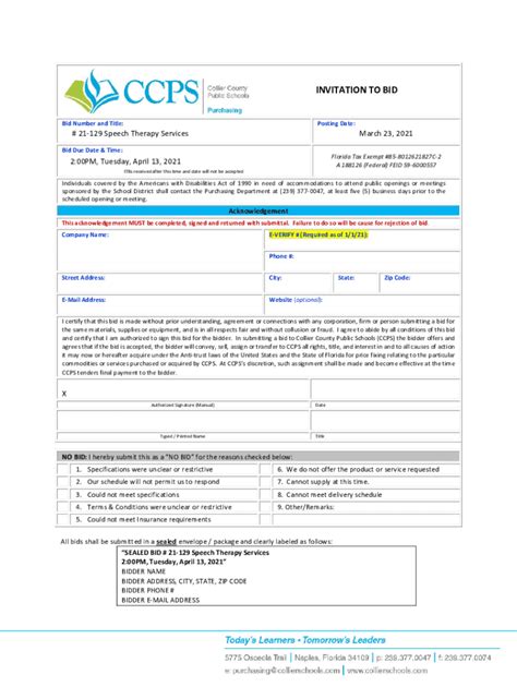 Fillable Online Invitations For Bid Requests For Proposal Notice Of