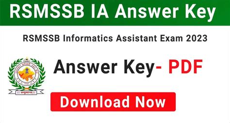 Rsmssb Informatics Assistant Answer Key 2024 Released Check And Download Now