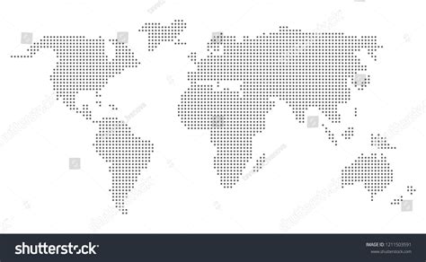 Pixel Dots Vector World Map Grey Stock Vector Royalty Free 1211503591