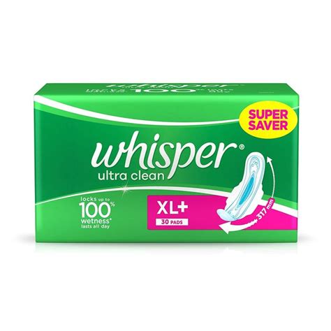 Whisper Ultra Clean Sanitary Pads Xl Plus 30 Pads Urbangroc