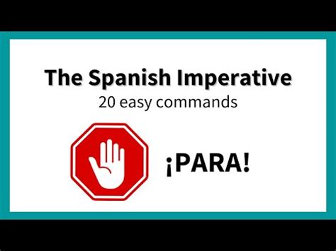 The Spanish Imperative Examples Youtube