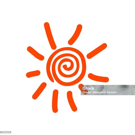 Funny Vector Doodle Suns Hand Drawn Vector Illustration Isolated On