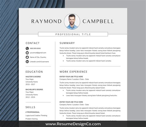 Professional Cv Template Ms Word Simple Resume Template Modern And