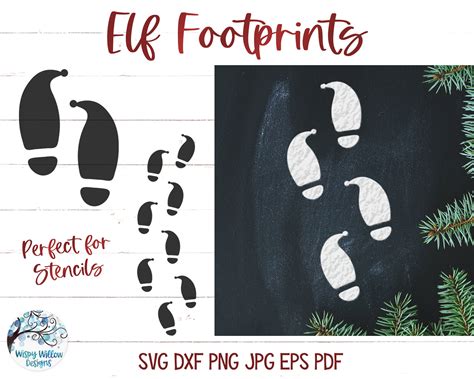 Elf Footprints Svg For Cricut Elves Tracks Christmas Elf Etsy Uk