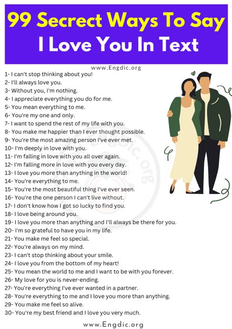 100 Secret And Funny Ways To Say I Love You Engdic