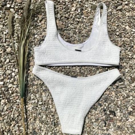 New Kendall Kylie Swim New Kendall Kylie White Henley Scrunch Bikini Poshmark