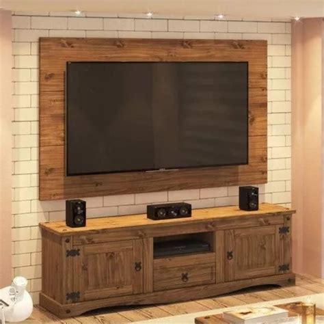 Estante Con Panel Para TV De Hasta 55 Pulgadas Rustic Line Dh