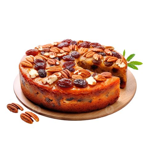 Beautiful Tasty Dried Mixed Nut Christmas Fruit Cake On Wooden Table