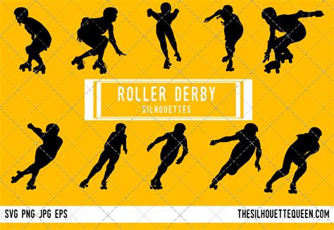 Roller Derby Silhouette Vector By The Silhouette Queen Thehungryjpeg