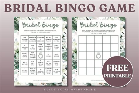 Bridal Bingo Game Free Bridal Shower Bingo Game