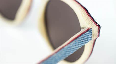 Mosevic Layers Denim And Resin To Create Solid Denim Sunglasses