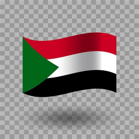 Premium Vector Sudan Flag Vector Sudan Wavy Flag Isolated Transparent