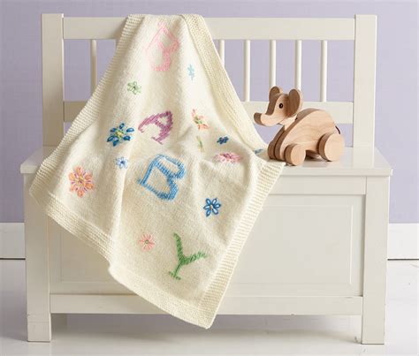 Embroidered Baby Blanket Pattern (Knit) – Lion Brand Yarn