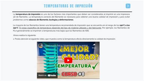 Temperaturas de impresión