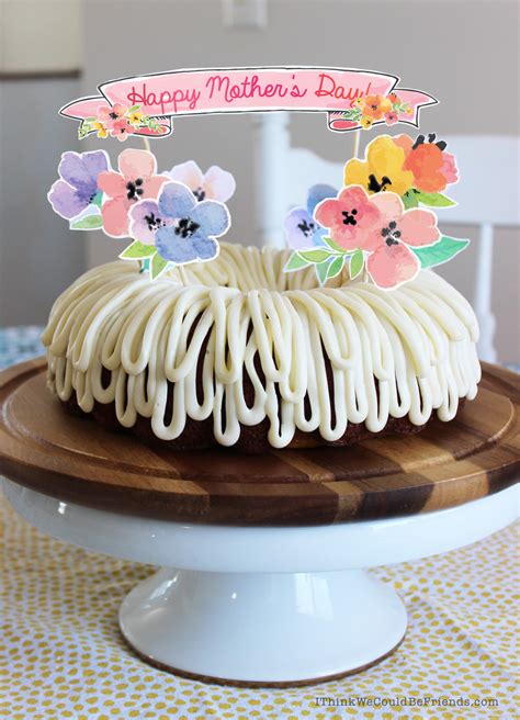 Mothers Day Cake Ideas Free Printable Floral Cake Topper Decoration