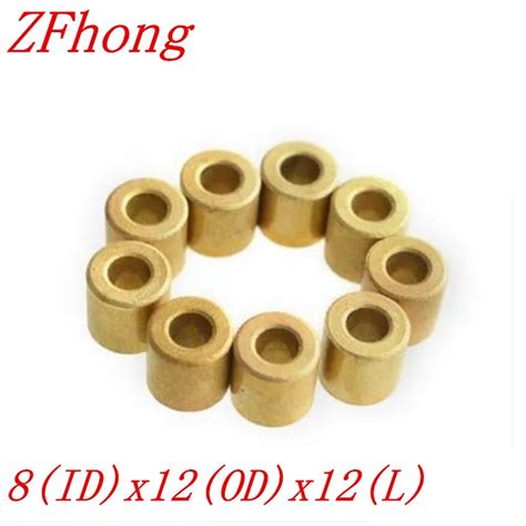 20pcs 8 12 Od 12mm 8mm Copper Brass Bushing Guide Sleeve Precision Oil Bearing In Shafts From