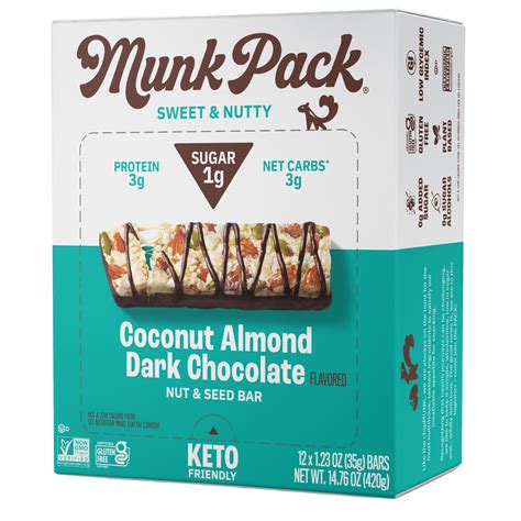 Munk Pack Keto Protein Snacks G Sugar Nut Seed Bar Coconut Almond