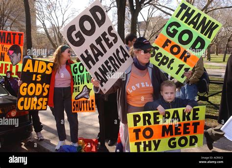 Anti Gay Hate Activists With Signs Stock Photo 2453697 Alamy