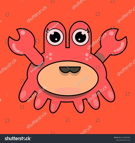 Super Kawaii Cute Baby Crab Character Stock Vector Royalty Free