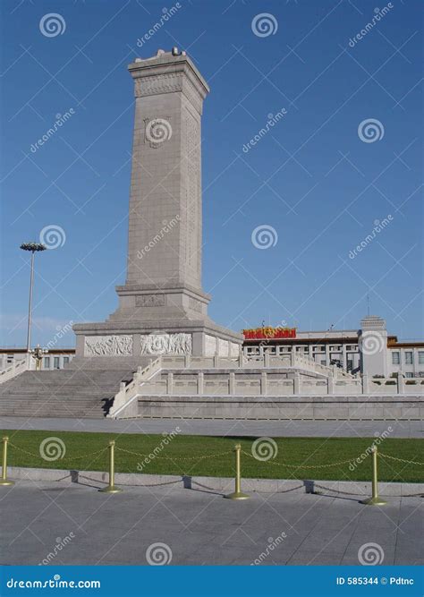 Beijing China - Tiananmen Square Monument Stock Photo - Image of ...