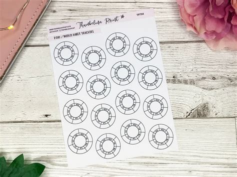 Weekly Circle Trackers Decorative And Functional Planning Etsy