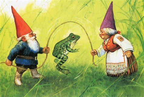 Rien Poortvliet Gnome Elf David Lisa And Frog The