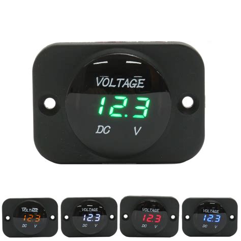 12V 24V Waterproof LED Voltmeter Voltage Meter Gauge For Car Motorcycle