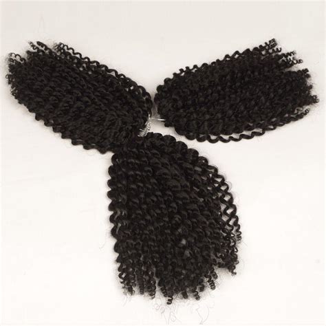 Kinky Curly Crochet Hair 8 Inch Short Marlybob Jerry Curl Natural Black