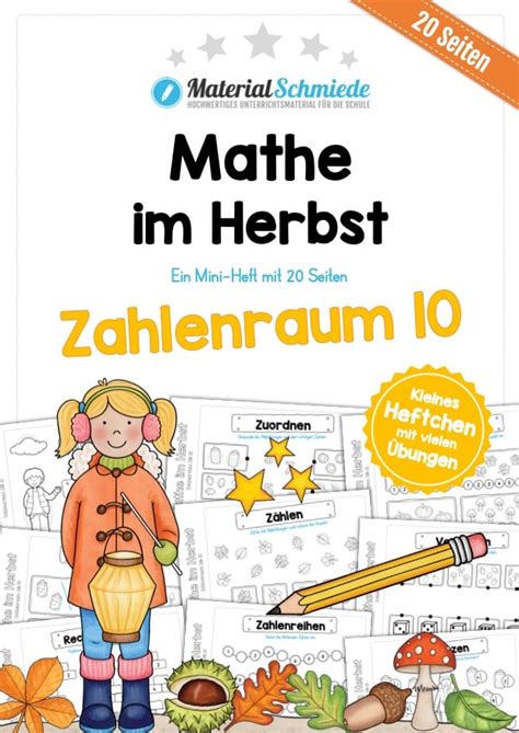 Seiten Mathe Herbst Heftchen Zahlenraum Bis