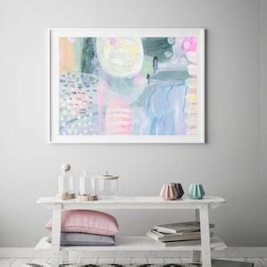 Horizontal Wall Art Pastel Abstract Wall Art Large Art Print