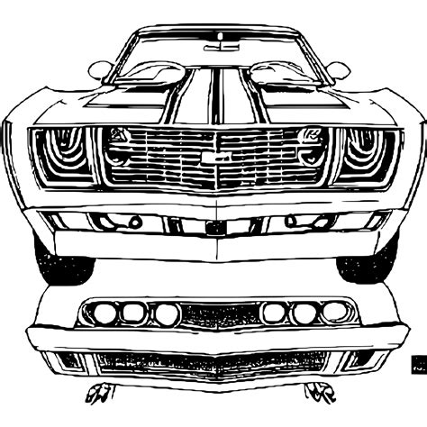 1969 Chevy Camaro Ss Coloring Page · Creative Fabrica