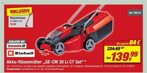 Einhell Akku R Senm Her Ge Cm Li Ct Set Angebot Bei Toom Baumarkt