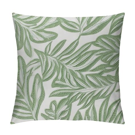 Jeuxus Leaf Decorative Throw Pillow Cover Tropical Green Leaves Pillow