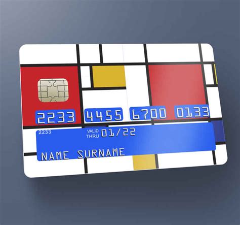 Sticker Carte Bancaire Art G Om Trique Mondrian Tenstickers