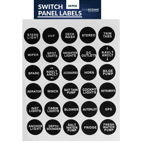 Buy Five Oceans Boat Switch Panel Labels Marine Boat Dash Board