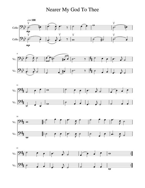 Nearer My God To Thee Sheet Music For Cello Download Free In Pdf Or