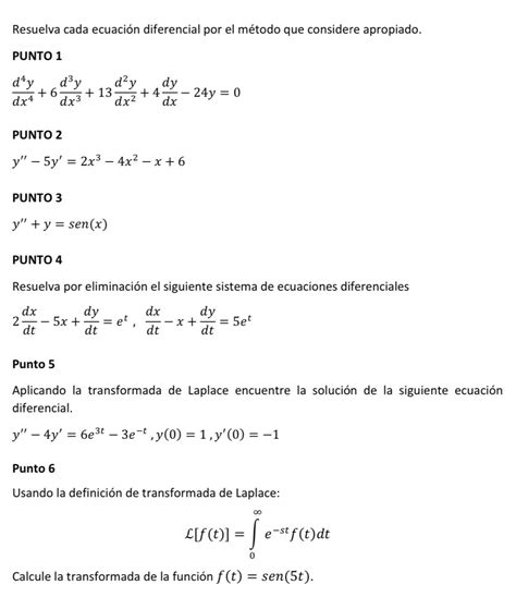 Solved Resuelva Cada Ecuaci N Diferencial Por El M Todo Que Chegg