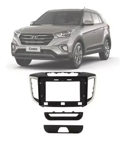 Moldura Painel Din Pol Multimidia Hyundai Creta Preta Frete Gr Tis